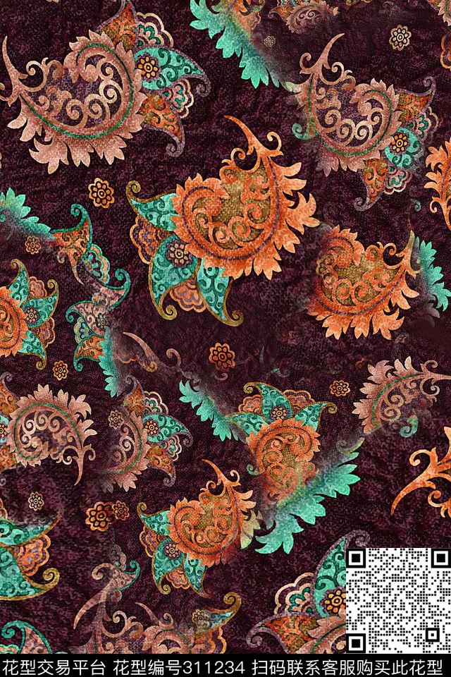 数码★民族风格数码印花华亿平台下载（图片编号: 311234） - 瓦栏（Walan）