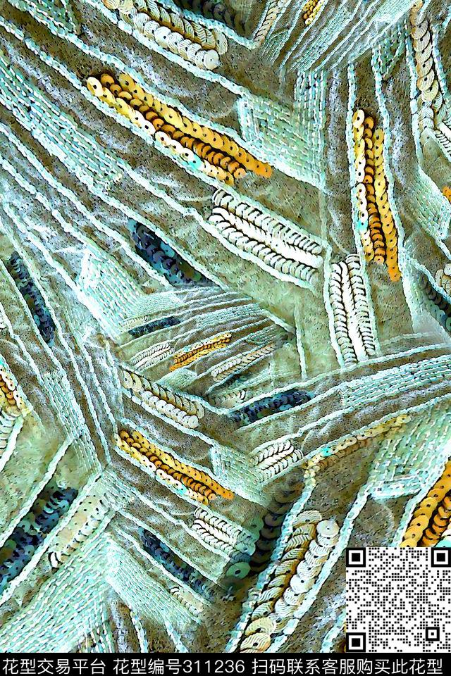 数码★抽象图案数码印花华亿平台下载（图片编号: 311236） - 瓦栏（Walan）