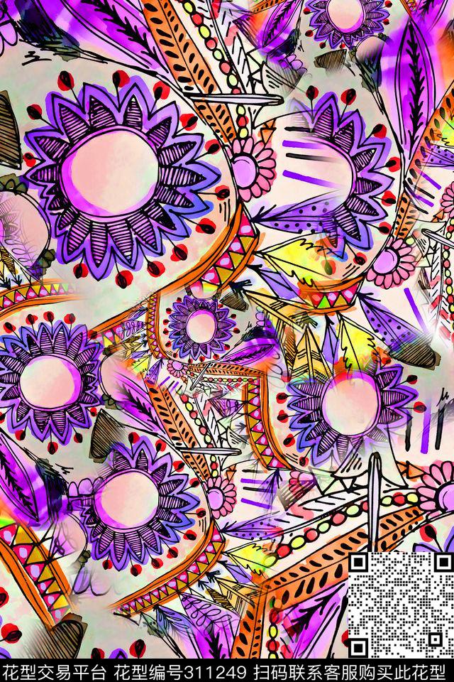 数码★民族风格数码印花华亿平台下载（图片编号: 311249） - 瓦栏（Walan）