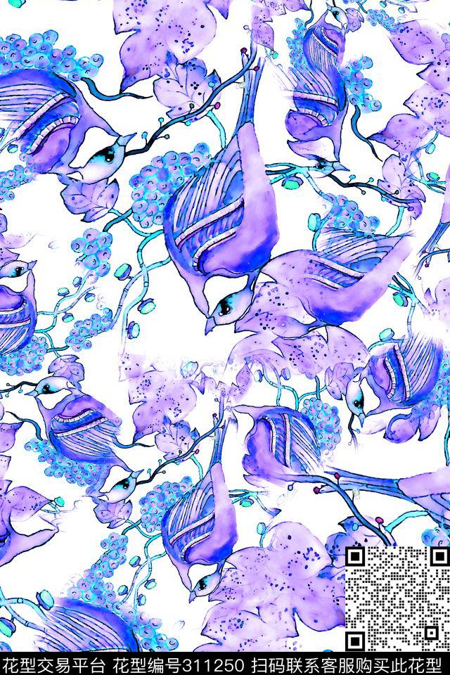 数码★花卉图案数码印花华亿平台下载（图片编号: 311250） - 瓦栏（Walan）