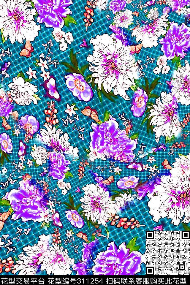 数码★花卉图案数码印花华亿平台下载（图片编号: 311254） - 瓦栏（Walan）