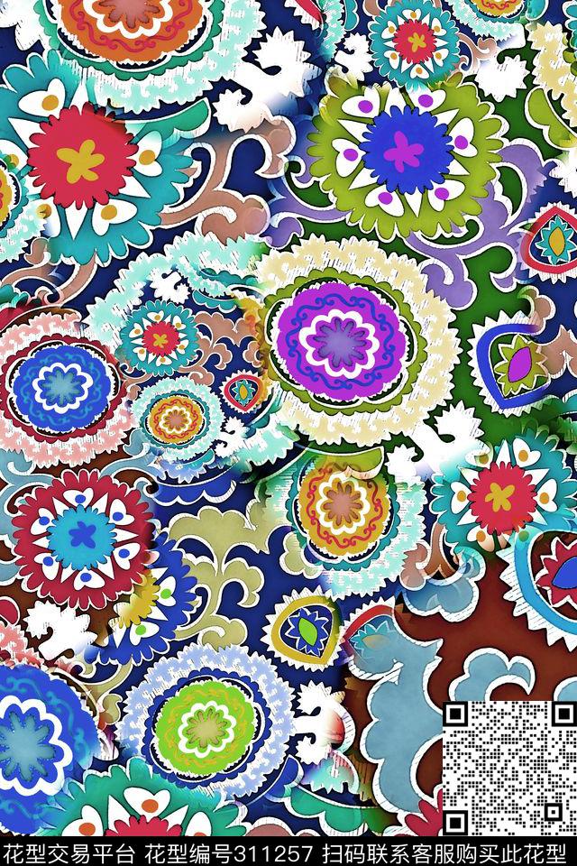 数码★民族风格数码印花华亿平台下载（图片编号: 311257） - 瓦栏（Walan）