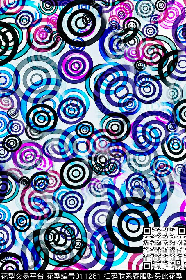 数码★抽象图案数码印花华亿平台下载（图片编号: 311261） - 瓦栏（Walan）