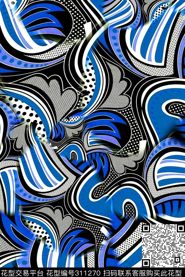 数码★抽象图案传统印花华亿平台下载（图片编号: 311270） - 瓦栏（Walan）