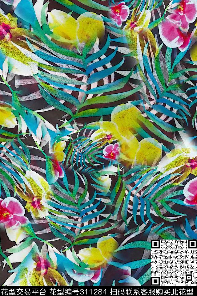 数码★花卉图案数码印花华亿平台下载（图片编号: 311284） - 瓦栏（Walan）