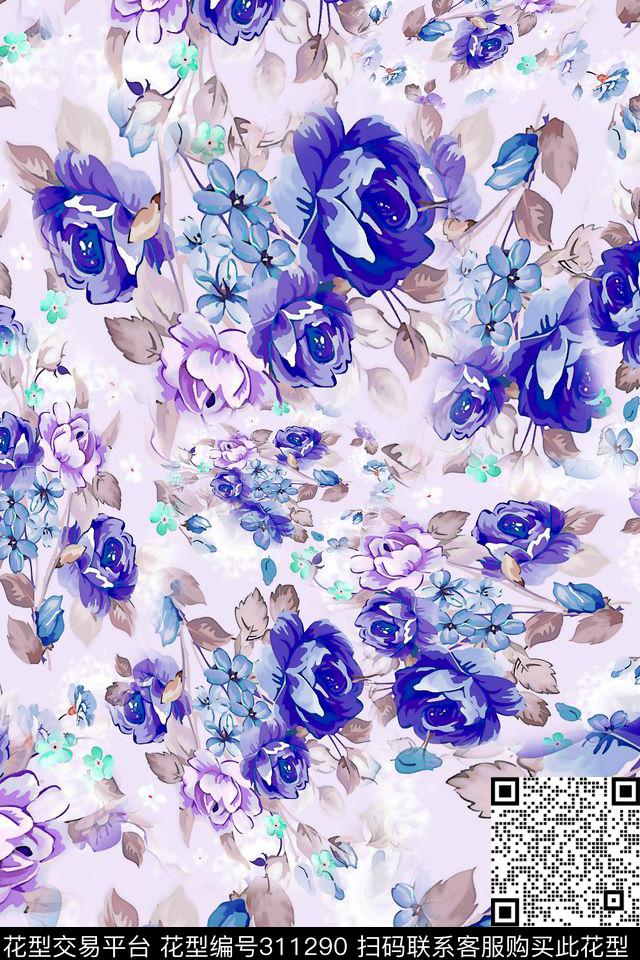 数码★花卉图案数码印花华亿平台下载（图片编号: 311290） - 瓦栏（Walan）