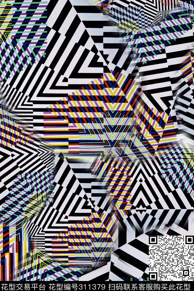 数码★几何格纹数码印花华亿平台下载（图片编号: 311379） - 瓦栏（Walan）