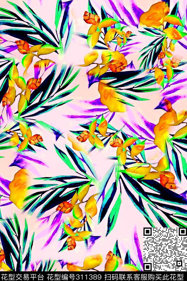 数码★花卉图案数码印花华亿平台下载（图片编号: 311389） - 瓦栏（Walan）