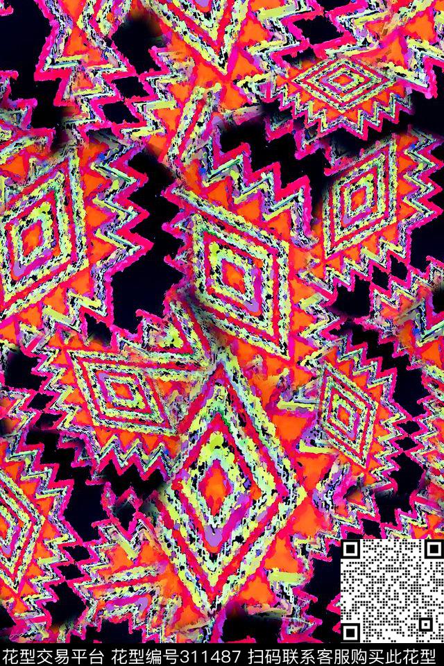 数码★民族风格数码印花华亿平台下载（图片编号: 311487） - 瓦栏（Walan）