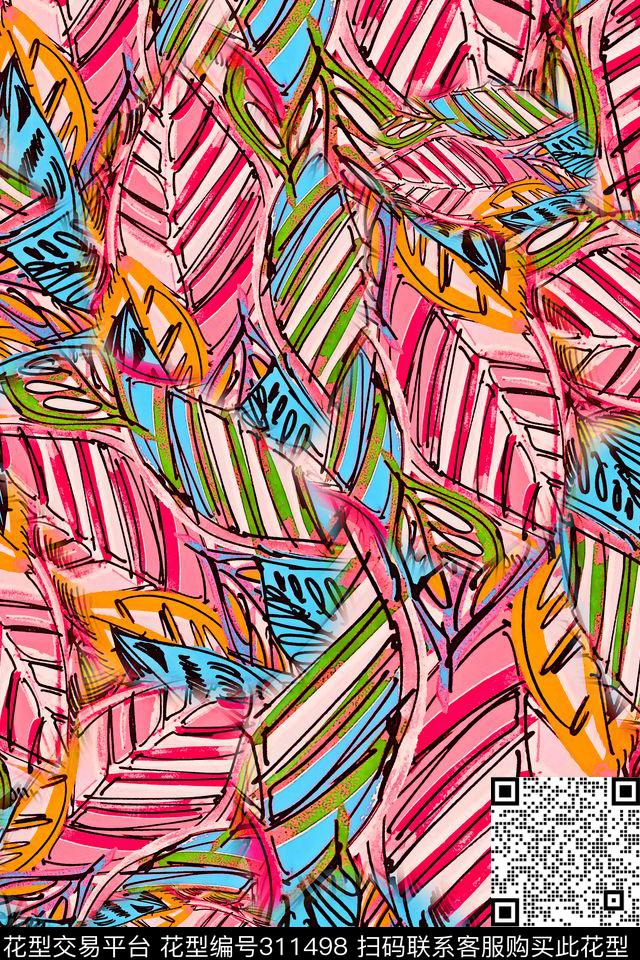数码★花卉图案数码印花华亿平台下载（图片编号: 311498） - 瓦栏（Walan）
