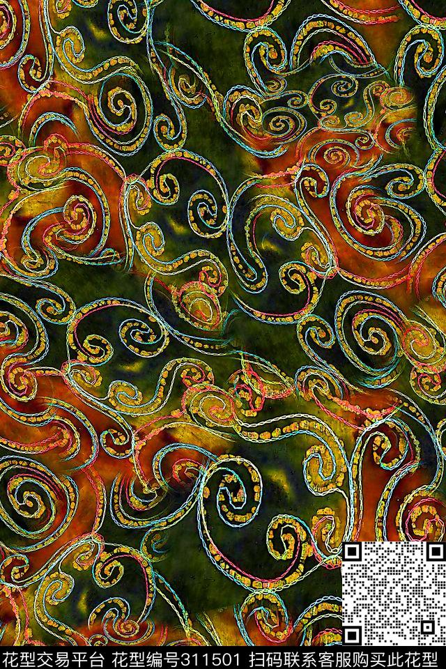 数码★民族风格数码印花华亿平台下载（图片编号: 311501） - 瓦栏（Walan）