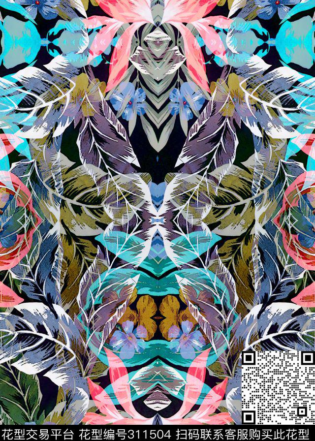 数码★花卉图案数码印花华亿平台下载（图片编号: 311504） - 瓦栏（Walan）