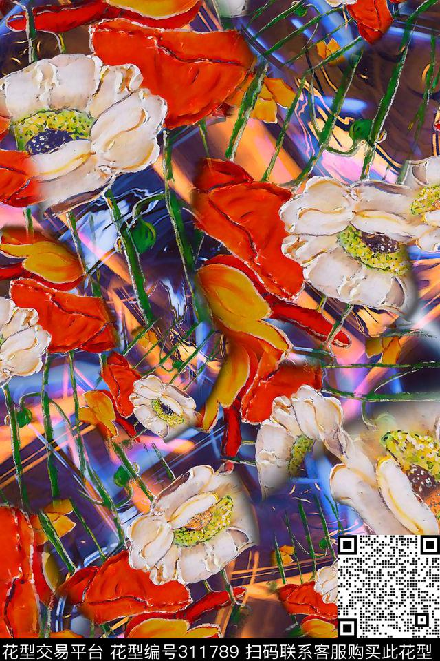 数码★抽象图案数码印花华亿平台下载（图片编号: 311789） - 瓦栏（Walan）