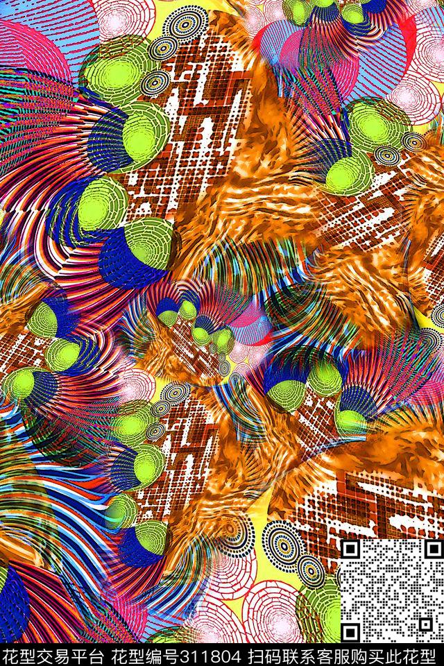 数码★几何格纹数码印花华亿平台下载（图片编号: 311804） - 瓦栏（Walan）