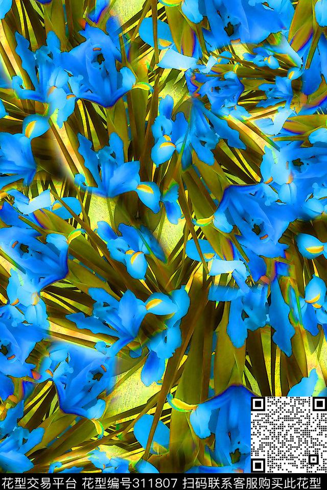 数码★花卉图案数码印花华亿平台下载（图片编号: 311807） - 瓦栏（Walan）
