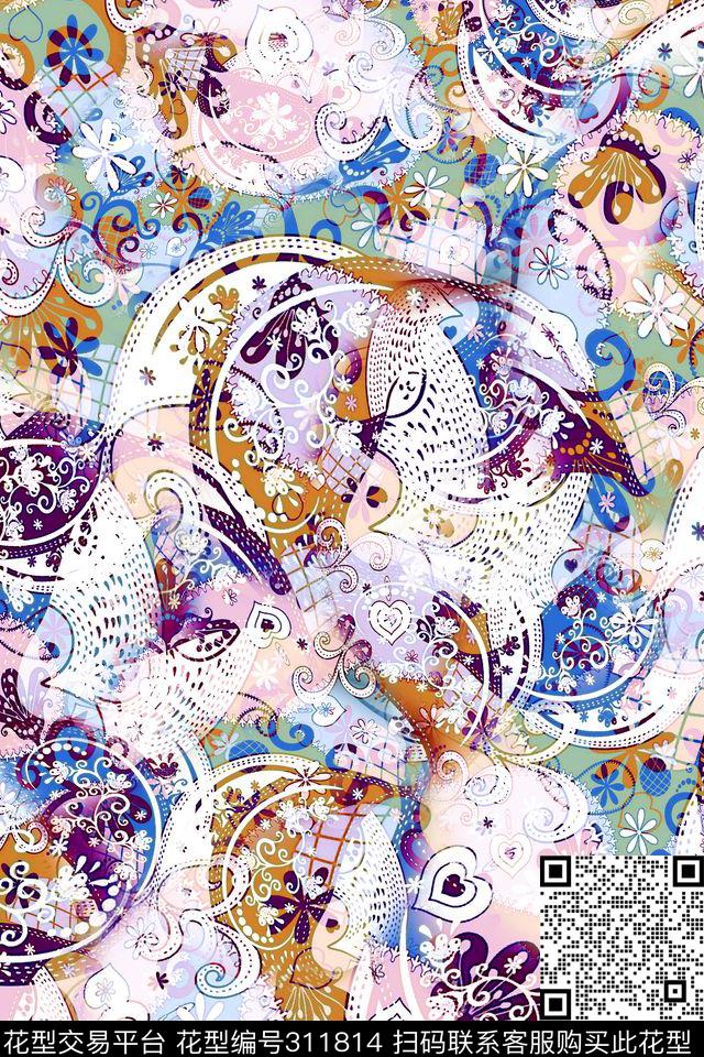 数码★民族风格数码印花华亿平台下载（图片编号: 311814） - 瓦栏（Walan）