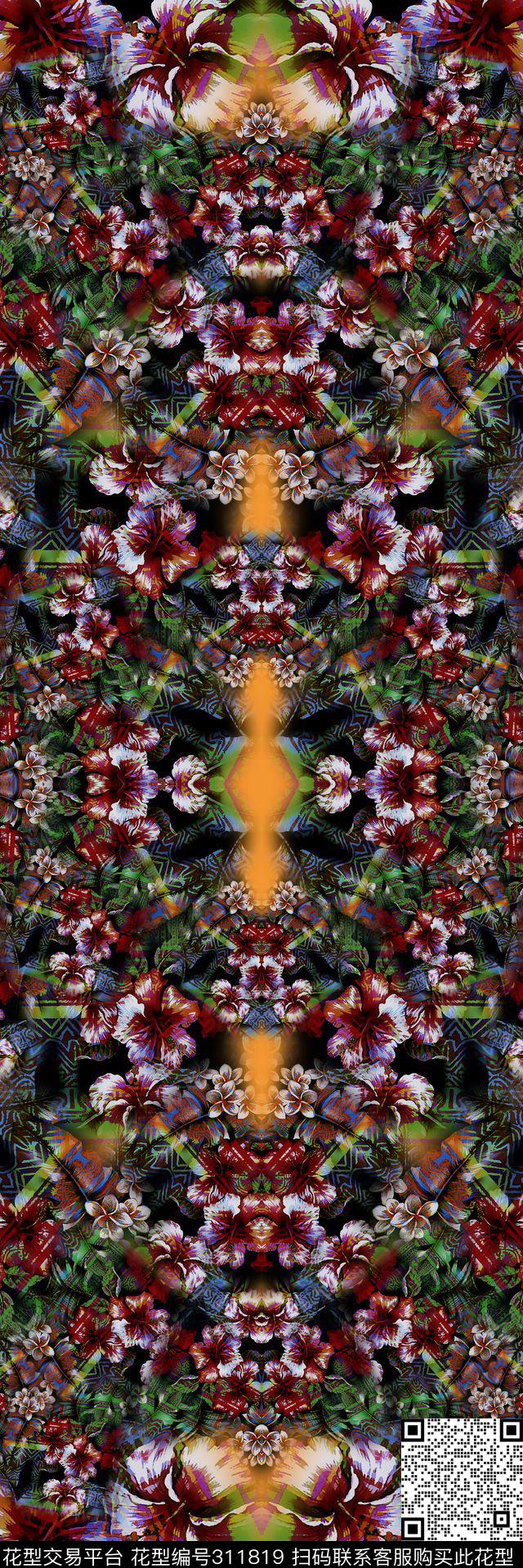 数码★花卉图案数码印花华亿平台下载（图片编号: 311819） - 瓦栏（Walan）