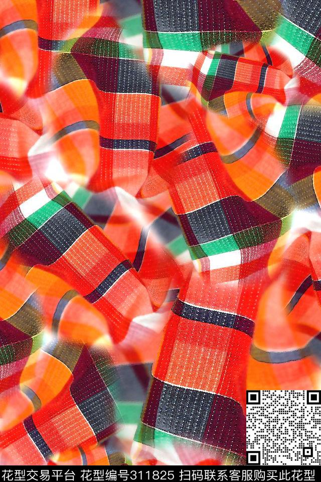 数码★几何格纹数码印花华亿平台下载（图片编号: 311825） - 瓦栏（Walan）