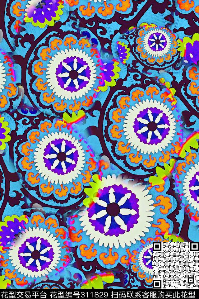 数码★民族风格传统印花华亿平台下载（图片编号: 311829） - 瓦栏（Walan）