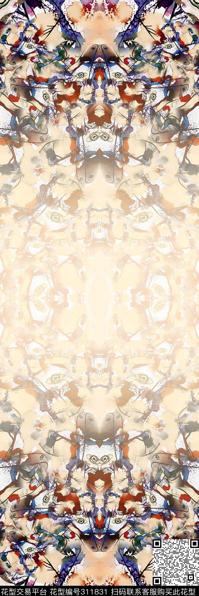 数码★抽象图案数码印花华亿平台下载（图片编号: 311831） - 瓦栏（Walan）