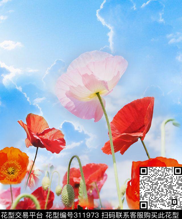 花卉数码印花华亿平台下载（图片编号: 311973） - 瓦栏（Walan）