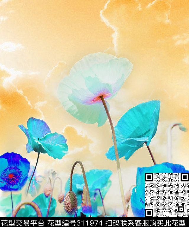 花卉数码印花华亿平台下载（图片编号: 311974） - 瓦栏（Walan）