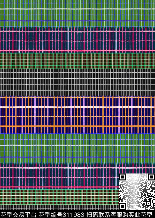 数码★几何格纹数码印花华亿平台下载（图片编号: 311983） - 瓦栏（Walan）