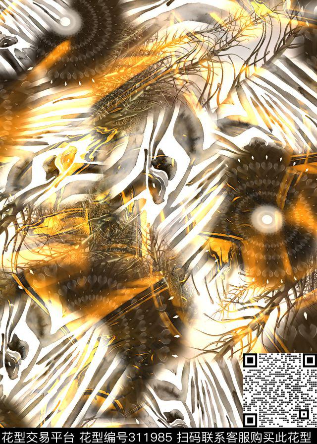 数码★抽象图案数码印花华亿平台下载（图片编号: 311985） - 瓦栏（Walan）