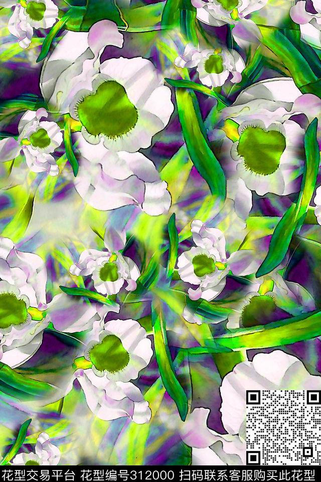 数码★花卉图案数码印花华亿平台下载（图片编号: 312000） - 瓦栏（Walan）