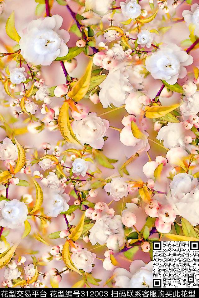 数码★花卉图案数码印花华亿平台下载（图片编号: 312003） - 瓦栏（Walan）