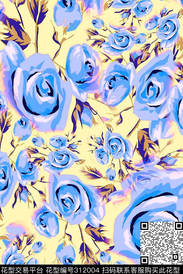 数码★花卉图案传统印花华亿平台下载（图片编号: 312004） - 瓦栏（Walan）
