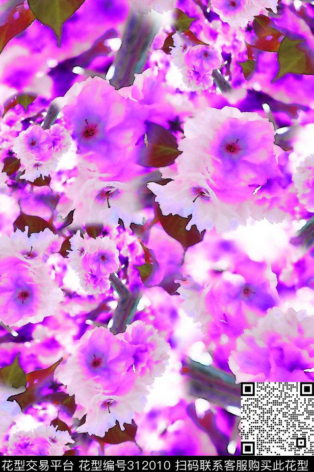 数码★花卉图案数码印花华亿平台下载（图片编号: 312010） - 瓦栏（Walan）