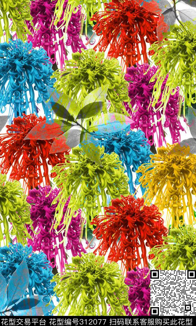 2潘神花卉类数码印花华亿平台下载（图片编号: 312077） - 瓦栏（Walan）