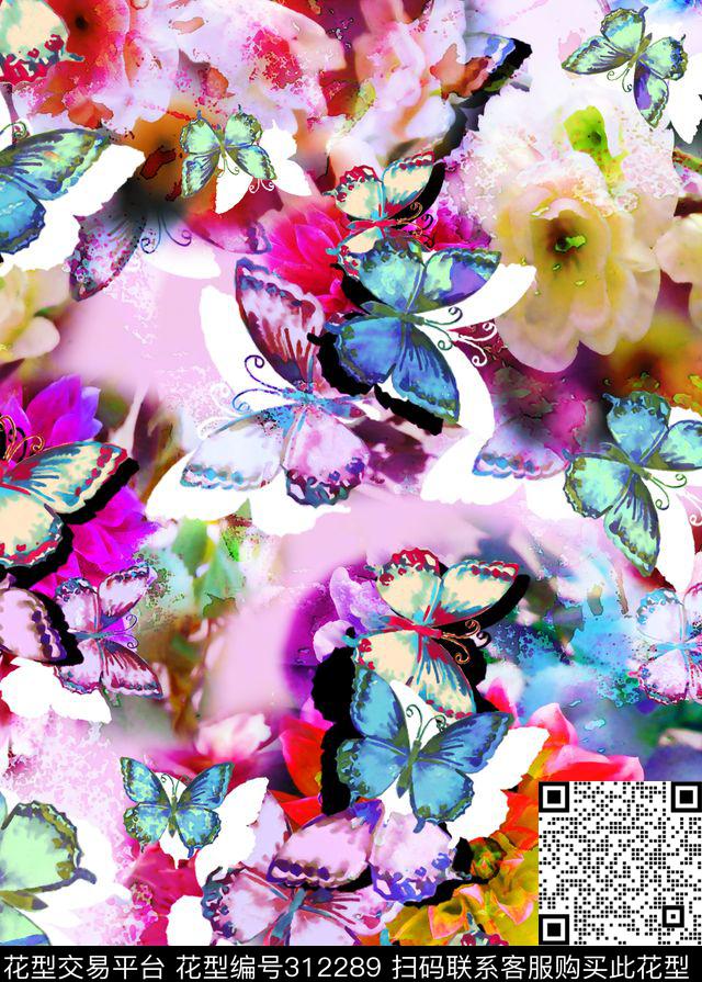 花卉组合动物数码印花华亿平台下载（图片编号: 312289） - 瓦栏（Walan）