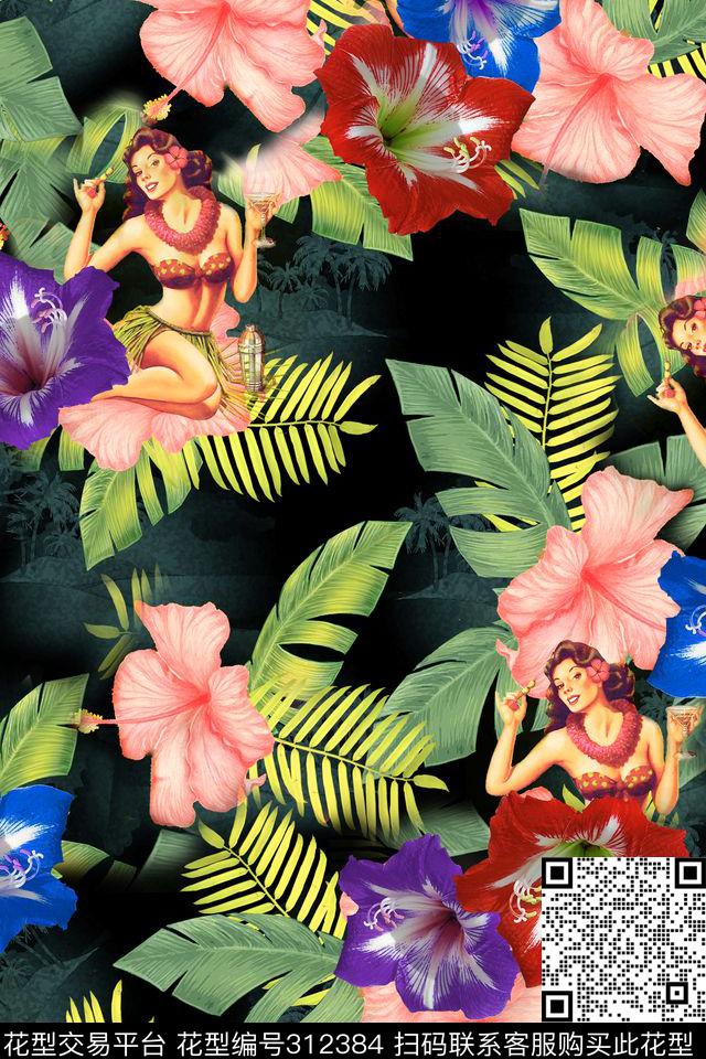 花卉数码印花华亿平台下载（图片编号: 312384） - 瓦栏（Walan）