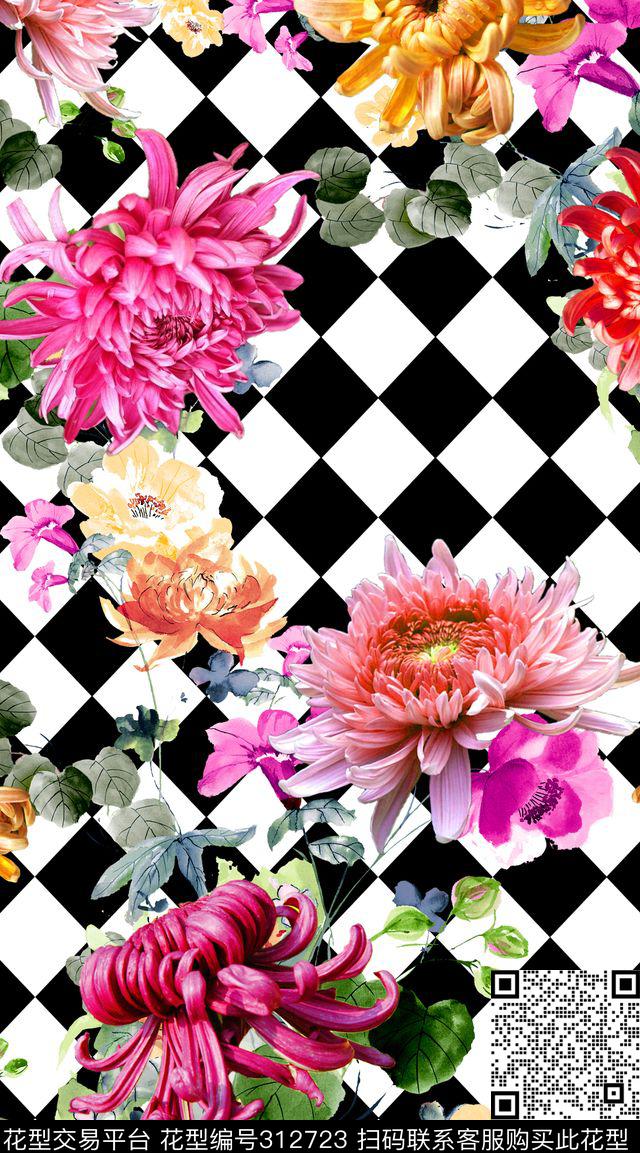 花卉数码印花华亿平台下载（图片编号: 312723） - 瓦栏（Walan）