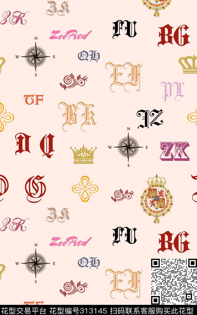 几何标识皇冠传统印花华亿平台下载（图片编号: 313145） - 瓦栏（Walan）