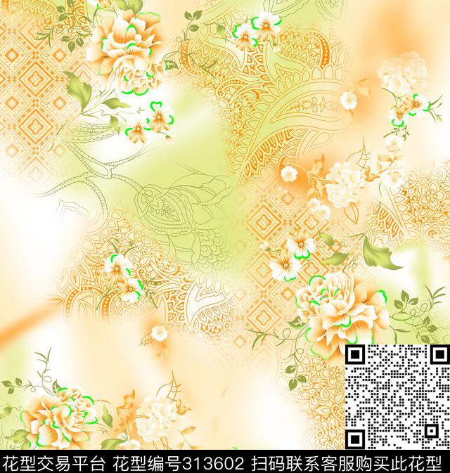 传统印花华亿平台下载（图片编号: 313602） - 瓦栏（Walan）