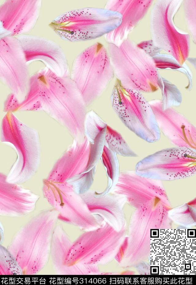 花卉休闲抽象数码印花华亿平台下载（图片编号: 314066） - 瓦栏（Walan）