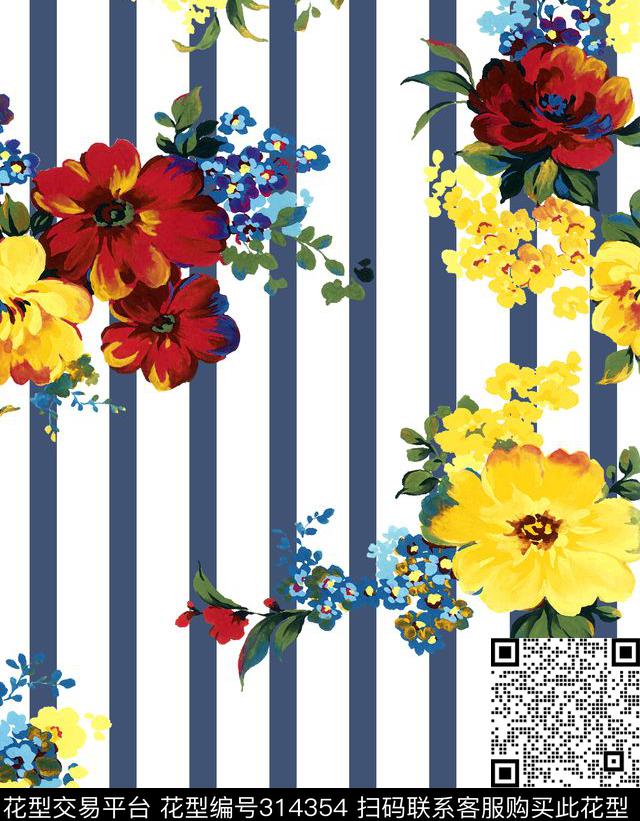 花卉传统印花华亿平台下载（图片编号: 314354） - 瓦栏（Walan）
