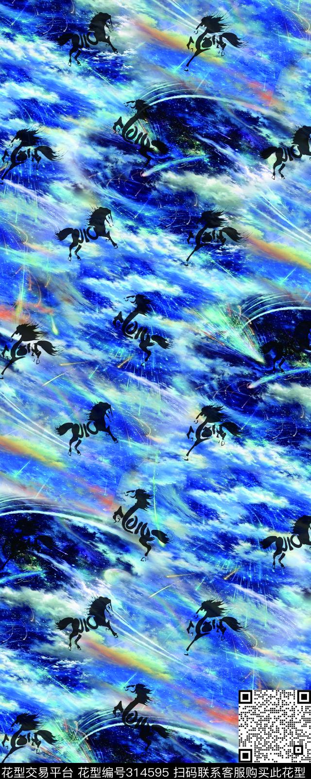 马面料星空数码印花华亿平台下载（图片编号: 314595） - 瓦栏（Walan）