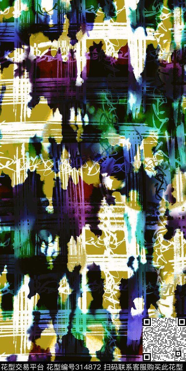 几何抽象类数码印花华亿平台下载（图片编号: 314872） - 瓦栏（Walan）