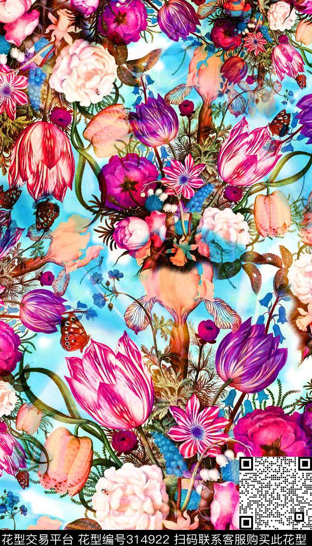 花卉数码印花华亿平台下载（图片编号: 314922） - 瓦栏（Walan）