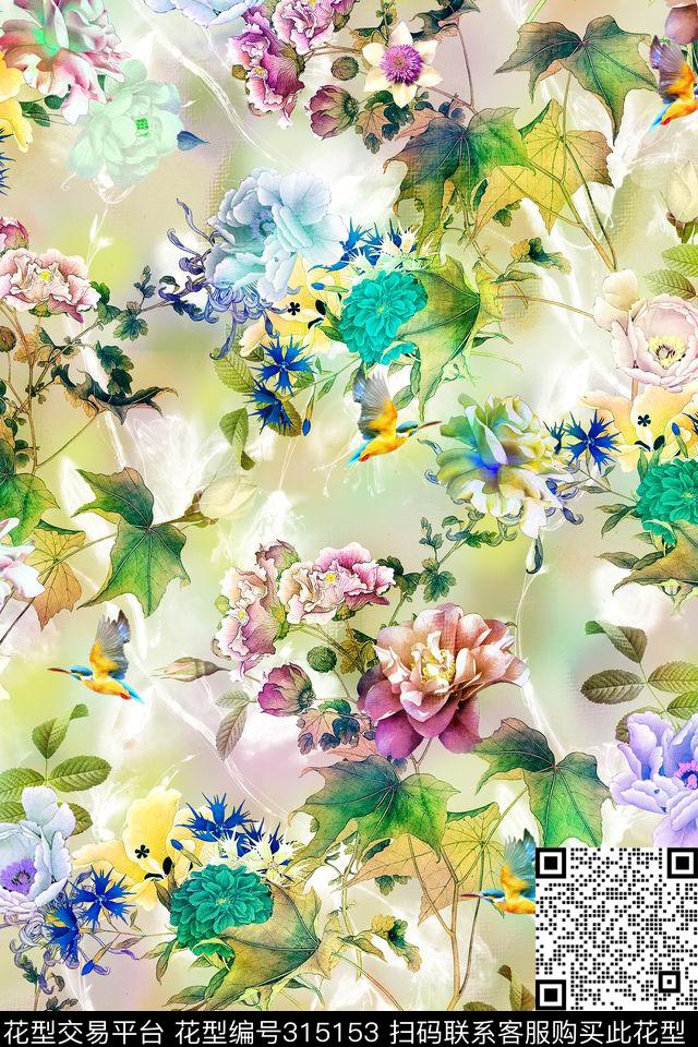 花卉数码印花华亿平台下载（图片编号: 315153） - 瓦栏（Walan）