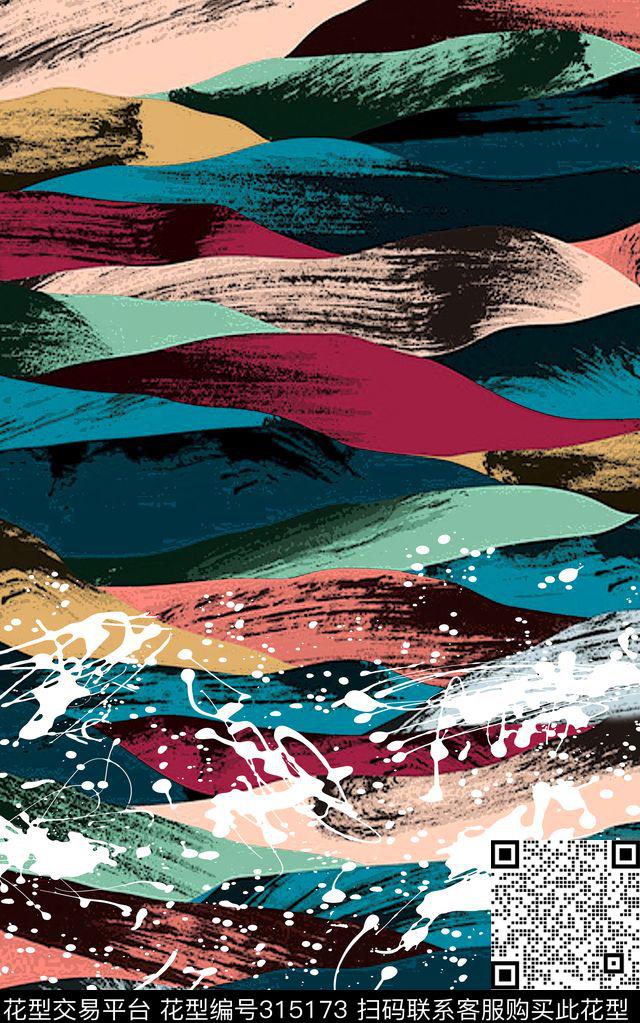 G-几何印象/Geometry抽象男装满版花数码印花华亿平台下载（图片编号: 315173） - 瓦栏（Walan）