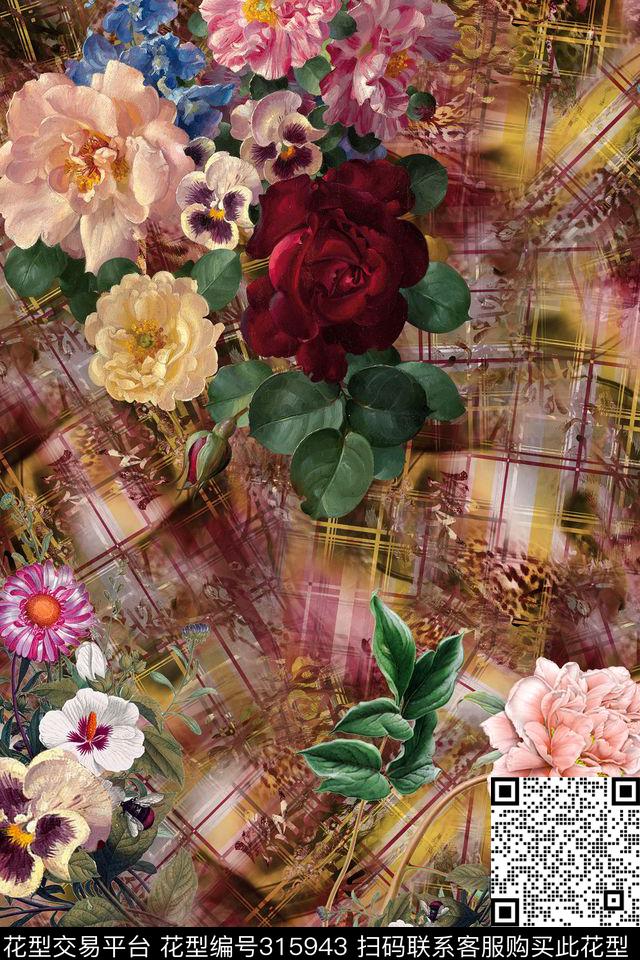 花卉数码印花华亿平台下载（图片编号: 315943） - 瓦栏（Walan）