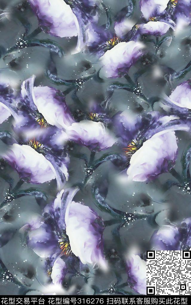 花卉女装泳装数码印花华亿平台下载（图片编号: 316276） - 瓦栏（Walan）