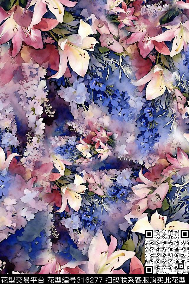 花卉女装泳装数码印花华亿平台下载（图片编号: 316277） - 瓦栏（Walan）