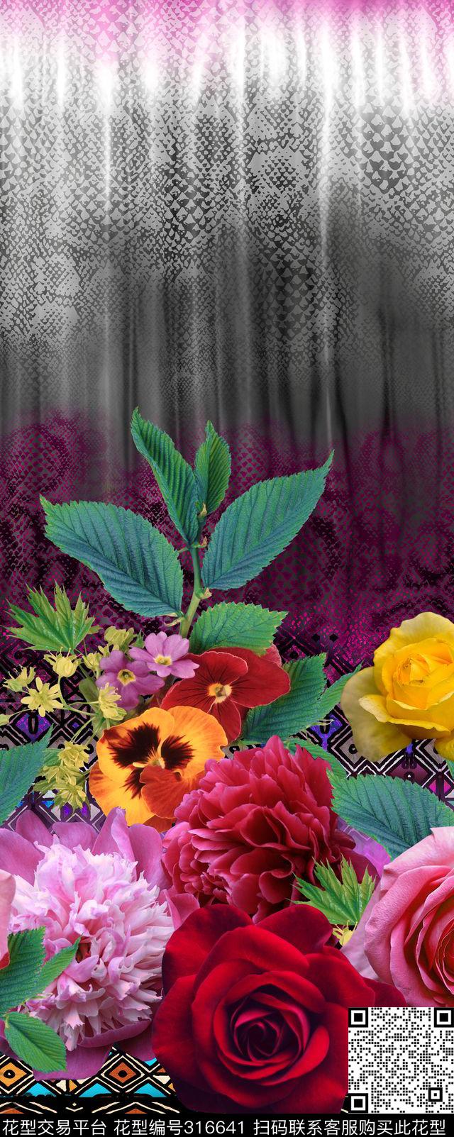 花卉数码印花华亿平台下载（图片编号: 316641） - 瓦栏（Walan）