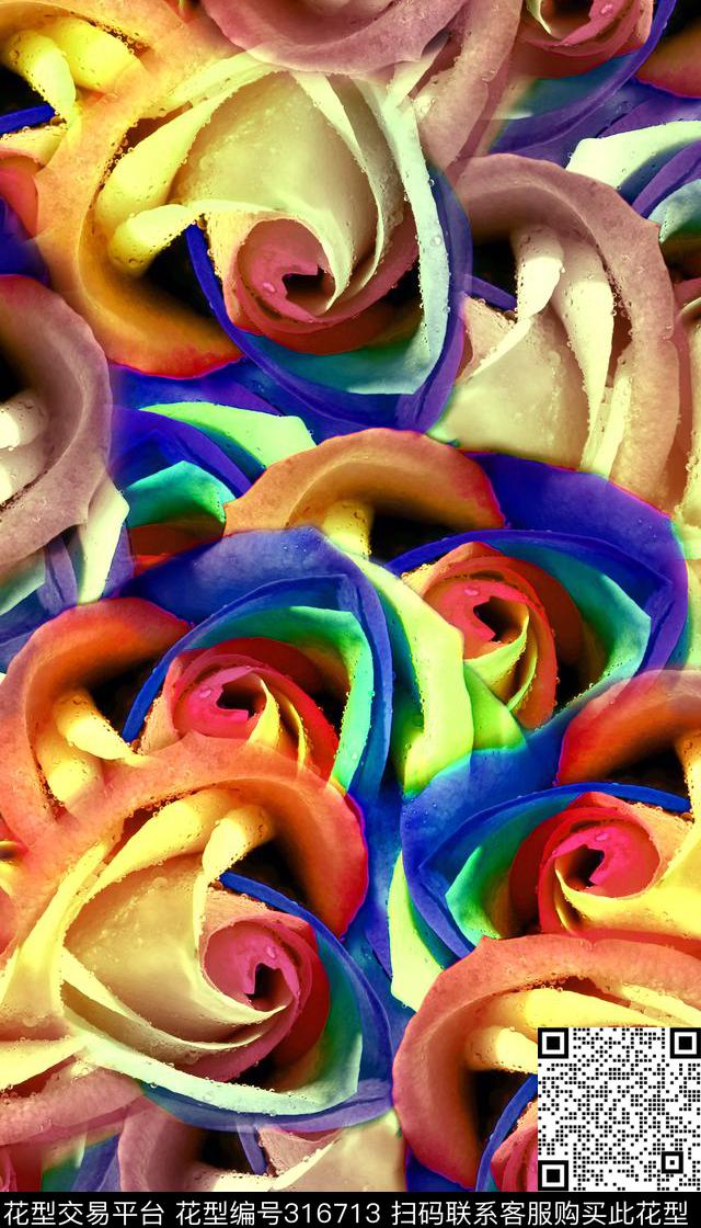 花卉数码印花华亿平台下载（图片编号: 316713） - 瓦栏（Walan）